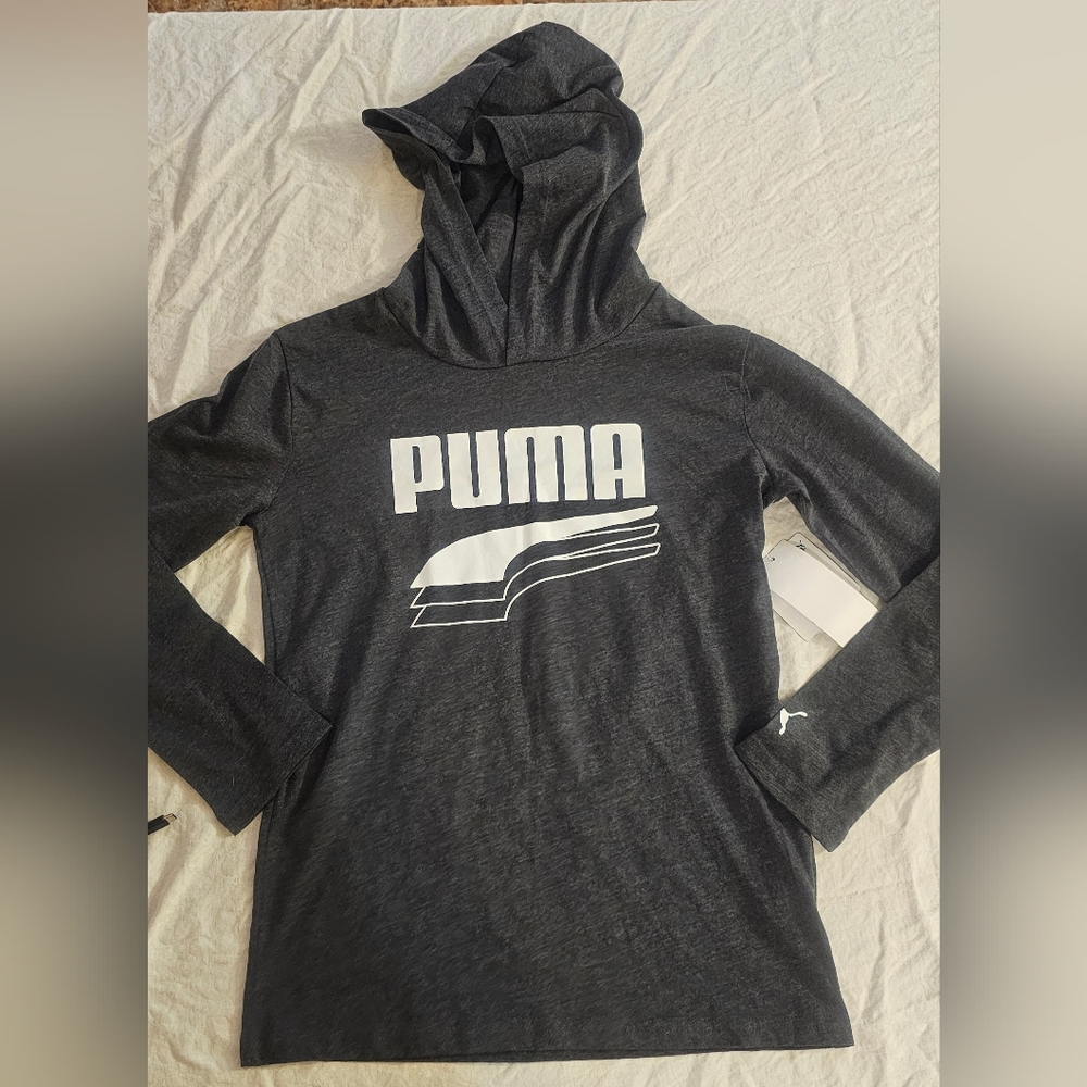 NWT Puma Long Sleeve Tee Hooded L 14/16